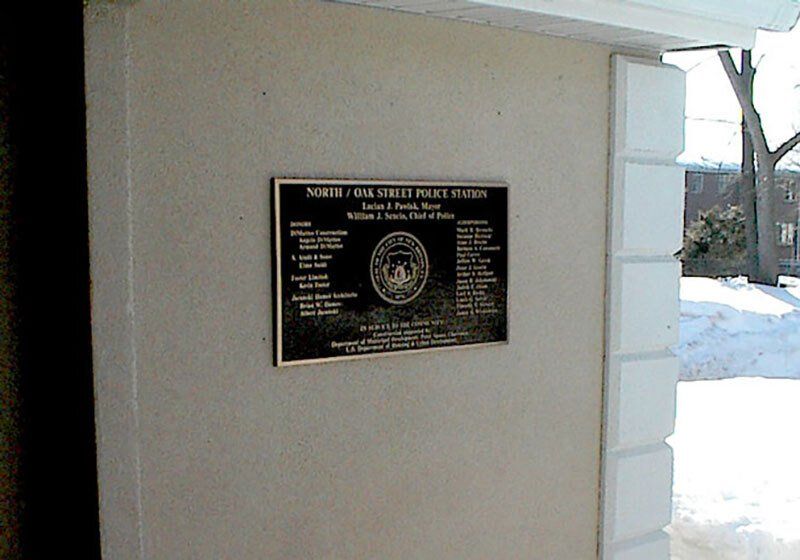 north oak street police dept ct plaque