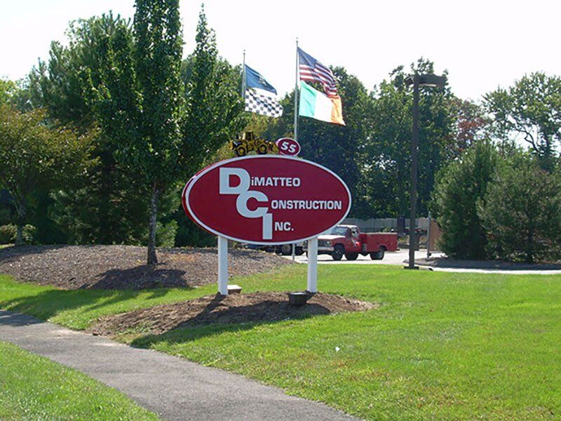 dimatteo construction inc sandblasted sign