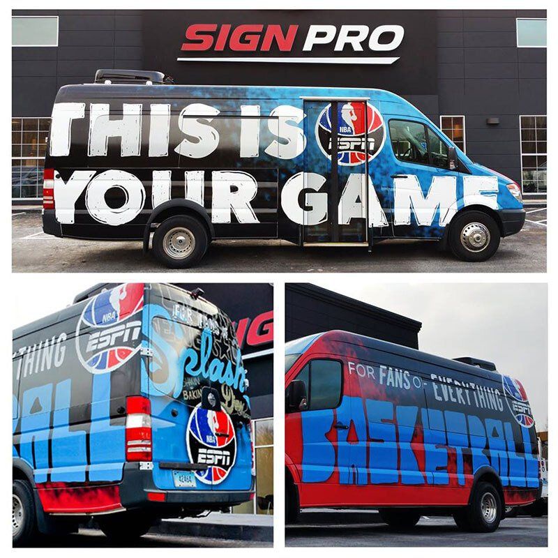 nba on espn vehicle wrap