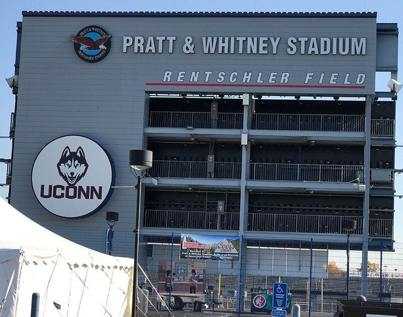 rentschler field ct channel letter sign