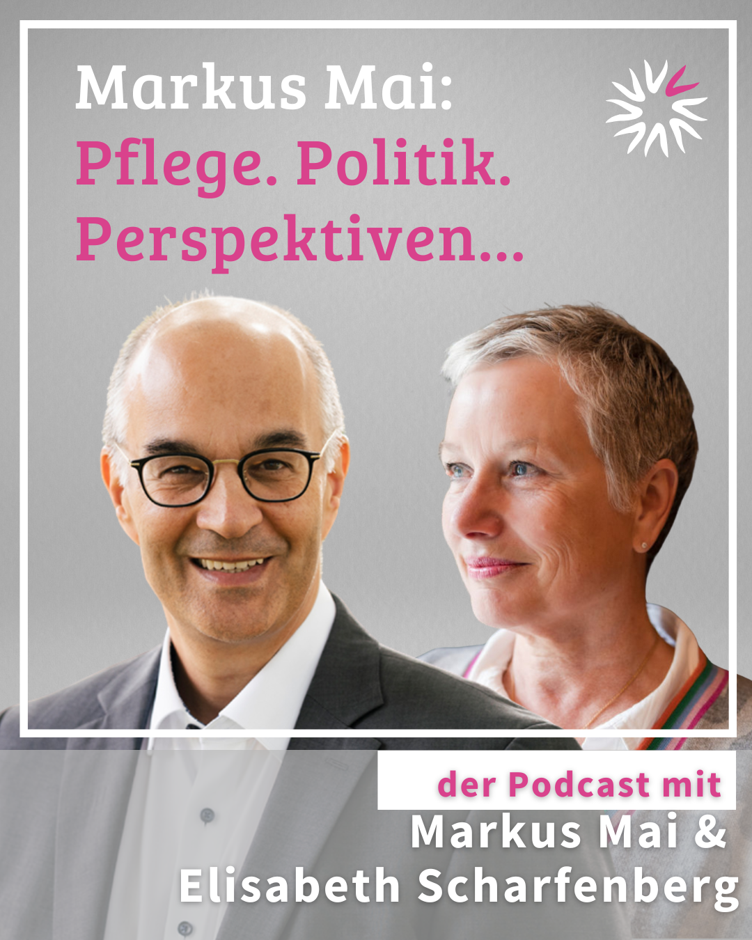 Als Mann gelesene Person namens Markus Mai links und eine als Frau gelesene Person Elisabeth Scharfenberg rechts