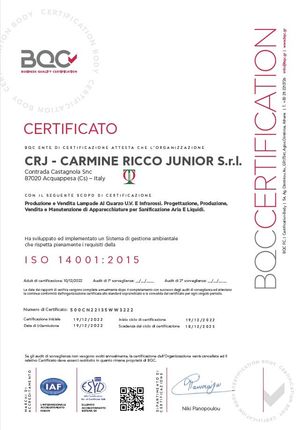 certificazione iso 14001:2015