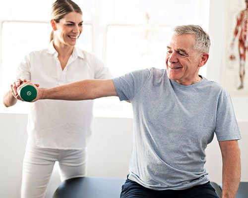 Old Man in Physical Therapy — Cortland, NY — Fadden & Associates Physical Therapy