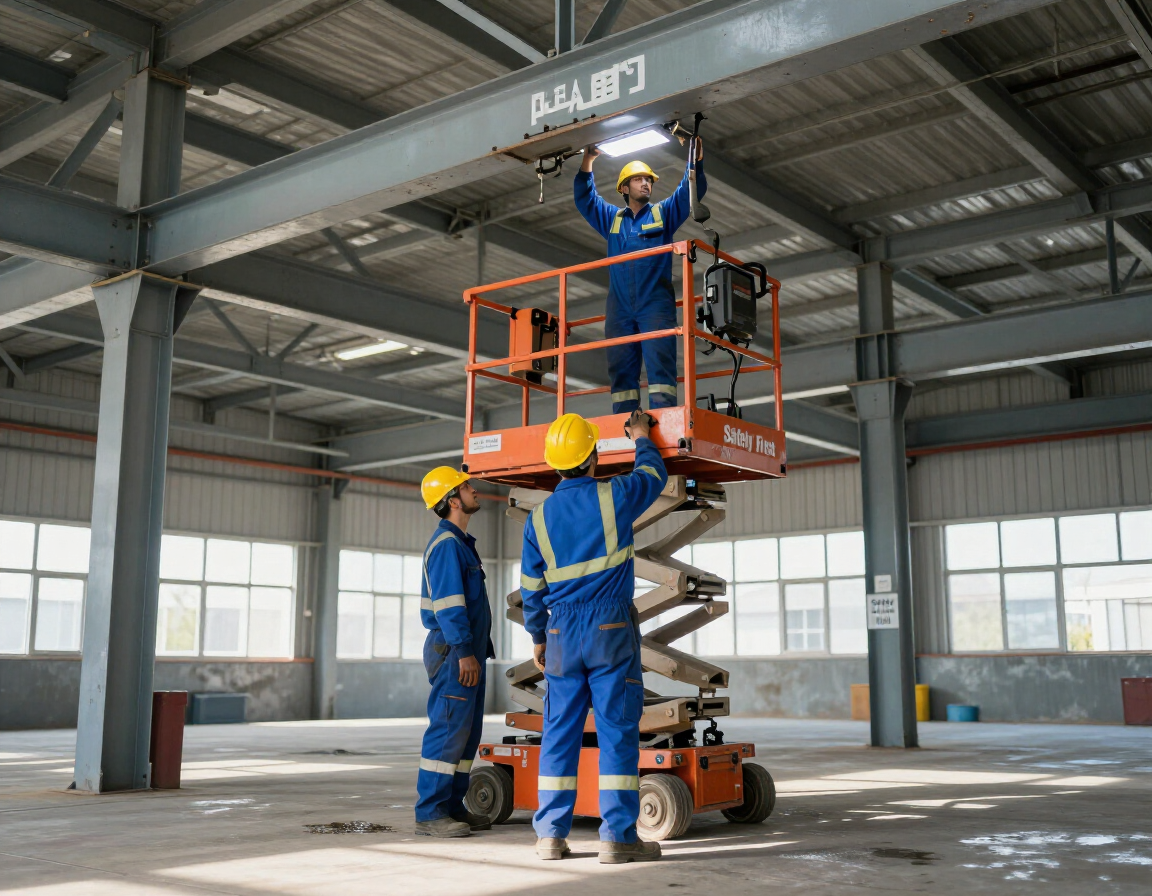 Mantenimiento industrial con plataforma de elevación