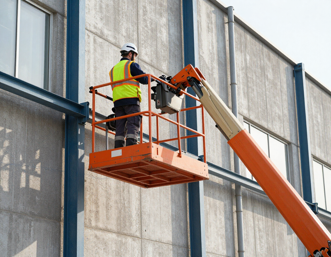 Mantenimiento industrial con plataforma articulada