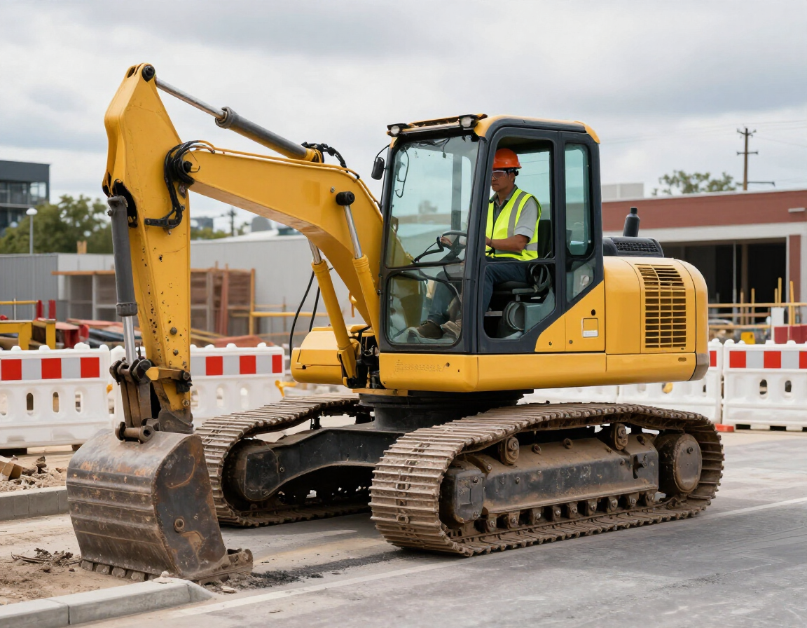 Retroexcavadora en operación