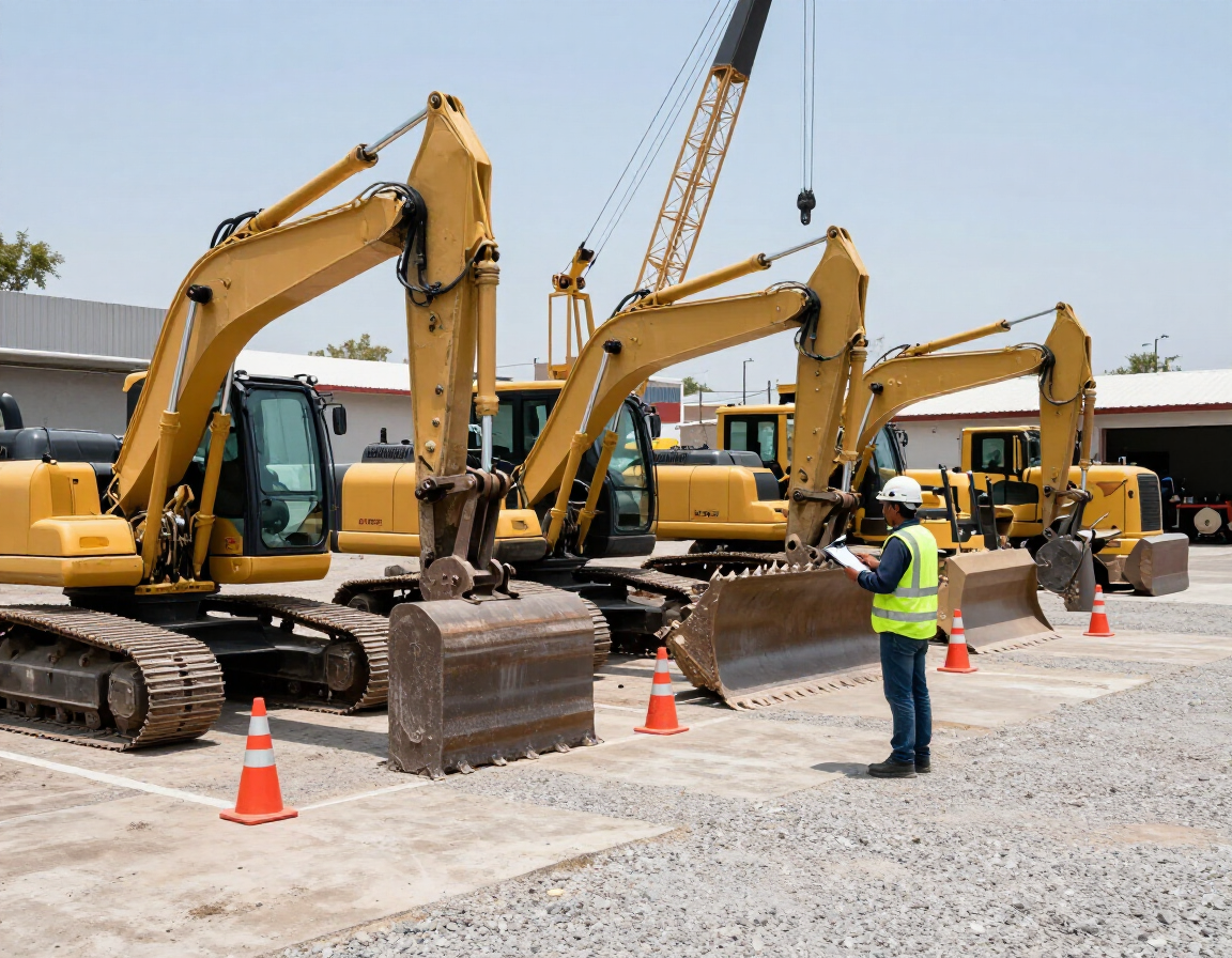Maquinaria pesada lista para entrega