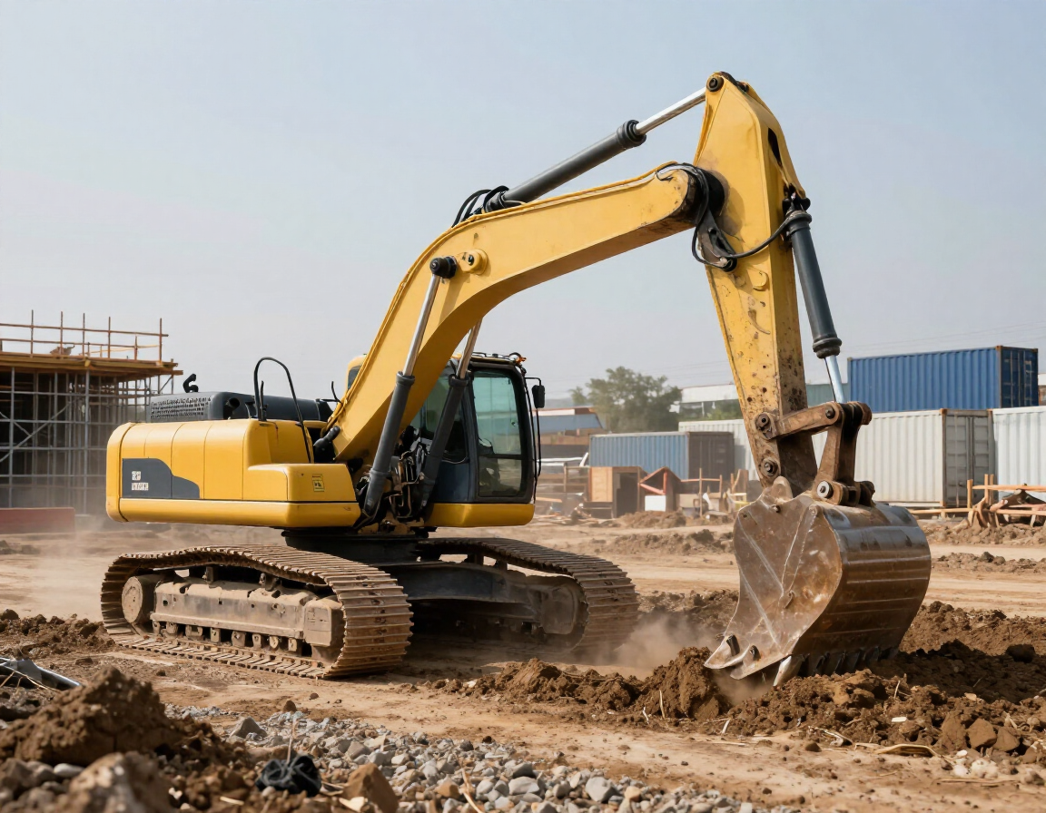 Excavadora en obra
