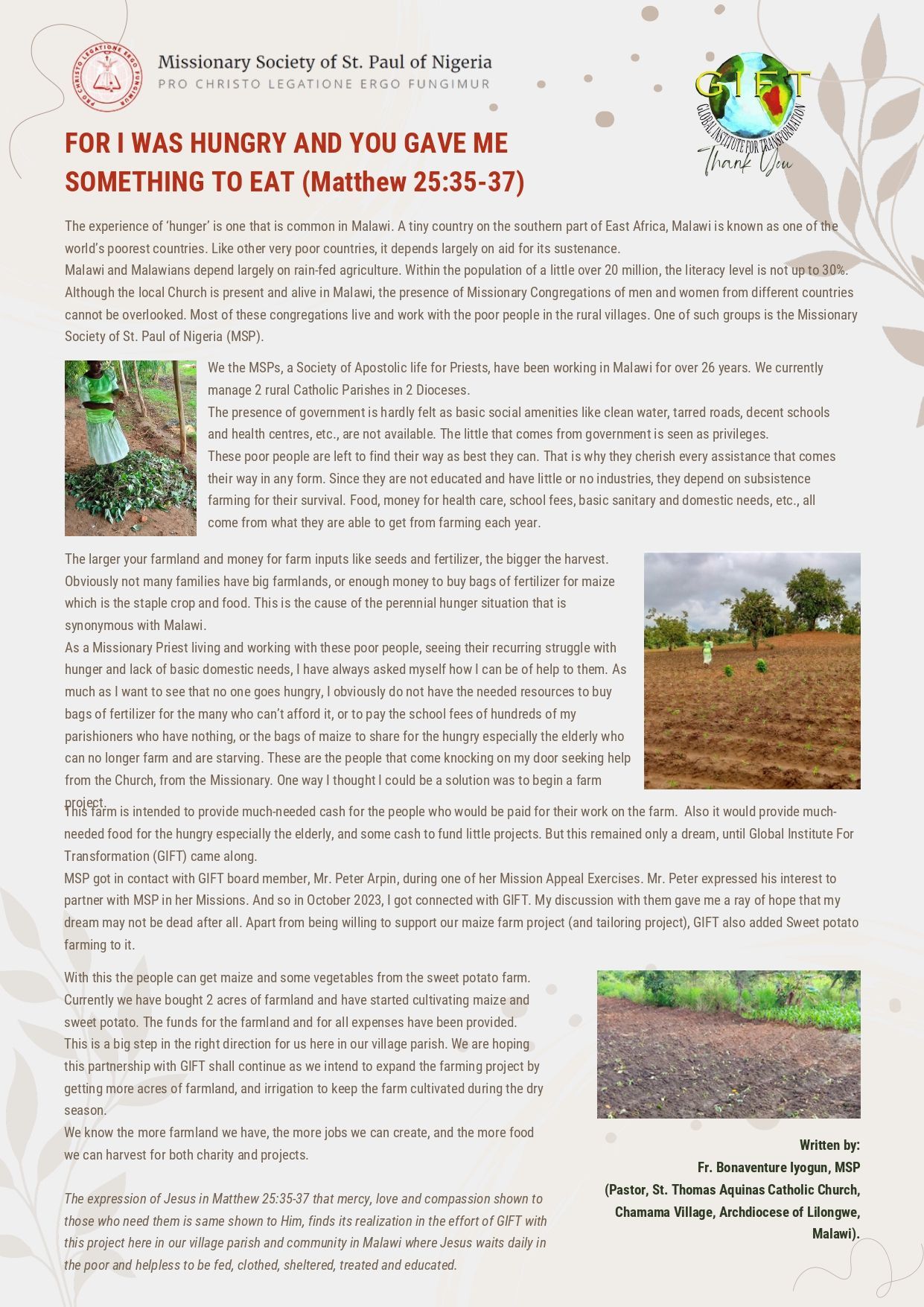 Gift Letter First Page