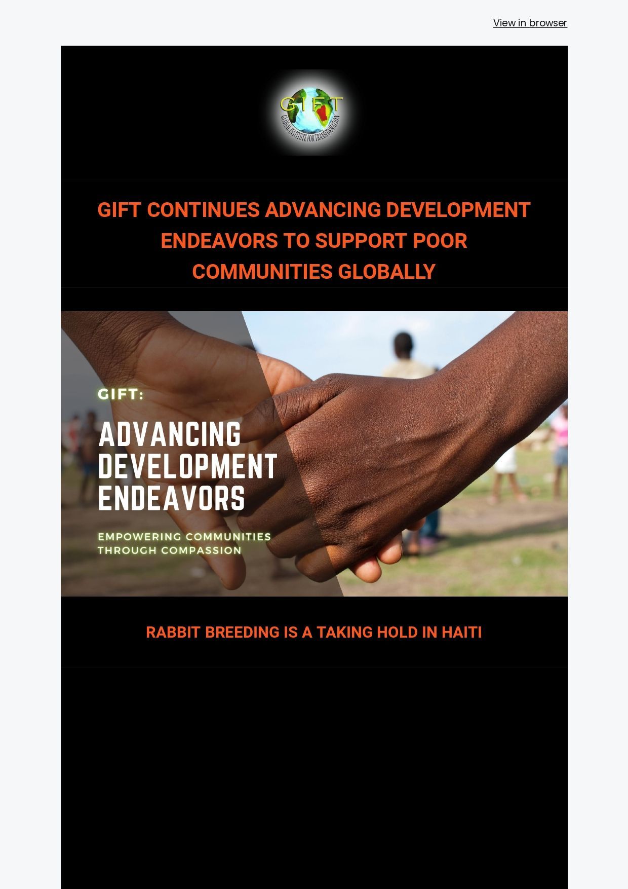 Advancing Development Endeavors First Page