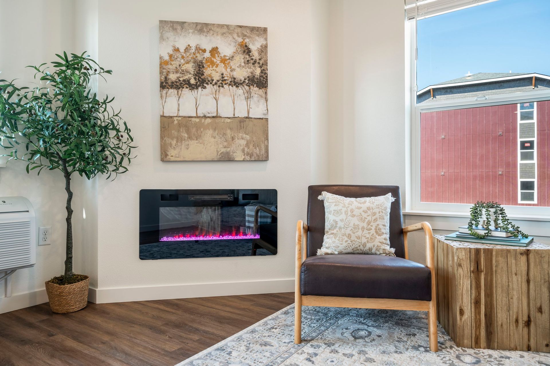 North 88 Apartments interior with fireplace
