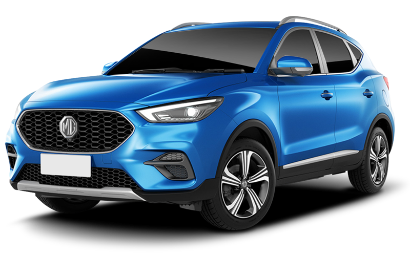 Viene visualizzata una mg zs blu su sfondo bianco.