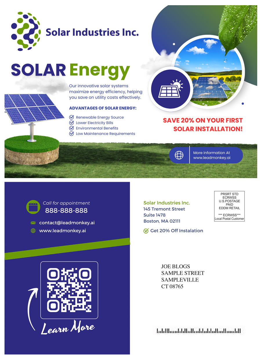 Lead Monkey Direct Mailer Example