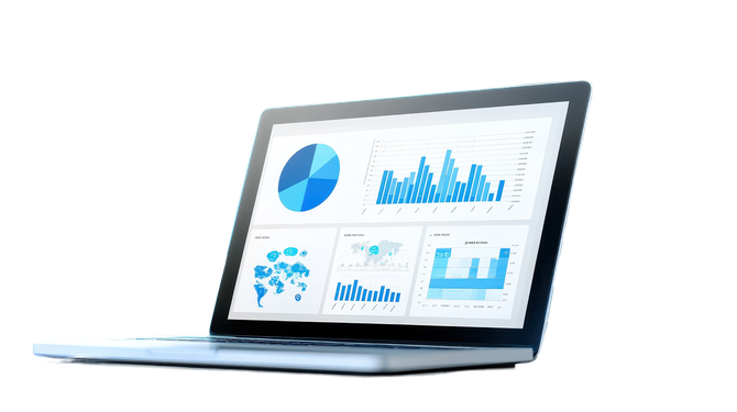 leadmonkey.ai | A laptop computer with a dashboard on the screen.
