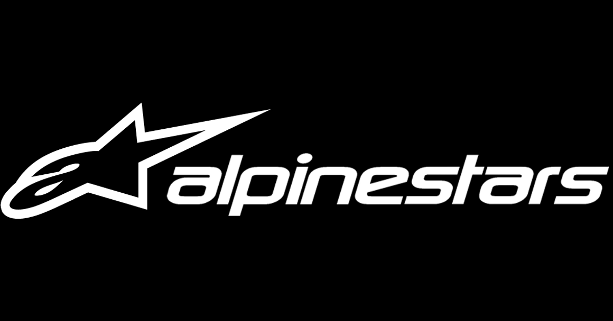 The alpinestars logo is white on a black background.