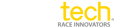 A yellow and white logo for tech race innovators