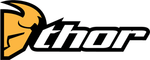 A thor logo with a yellow flame on a white background.