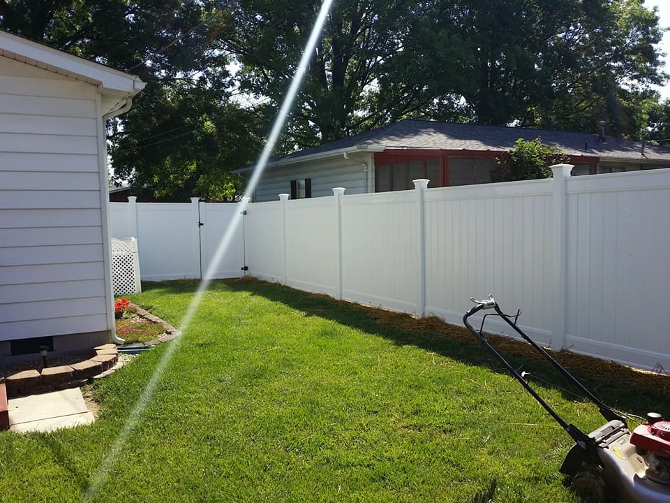 Custom white privacy fence