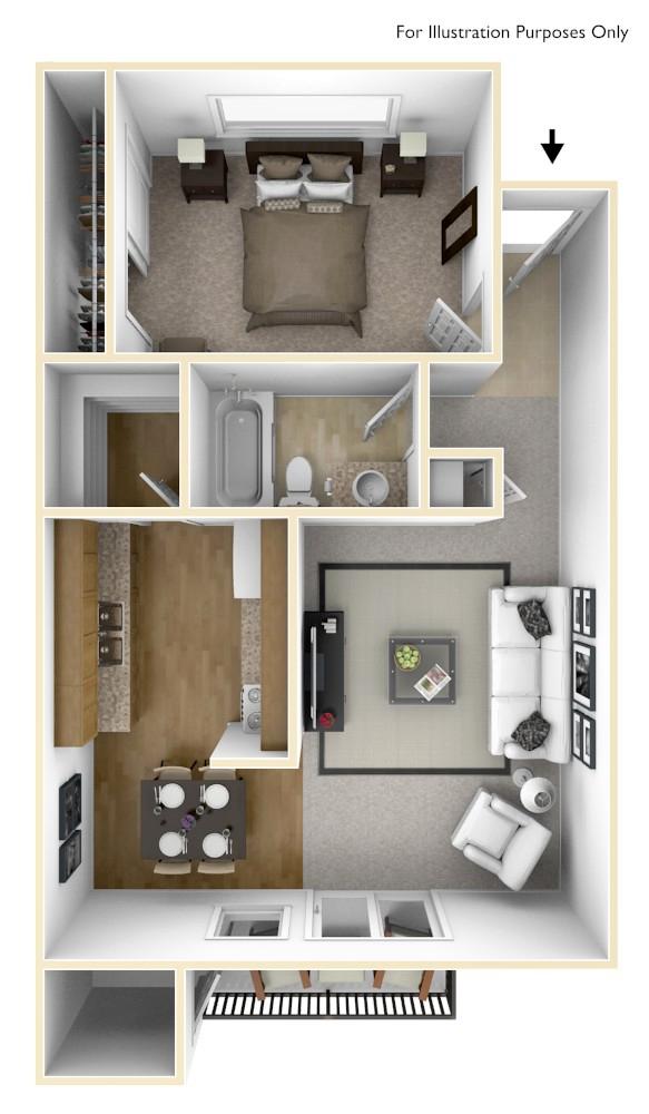 1 Bdrm Reno 3D