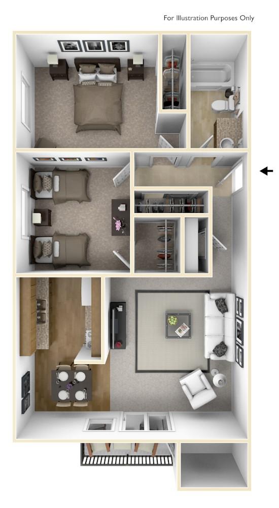 2 Bdrm Reno 3D