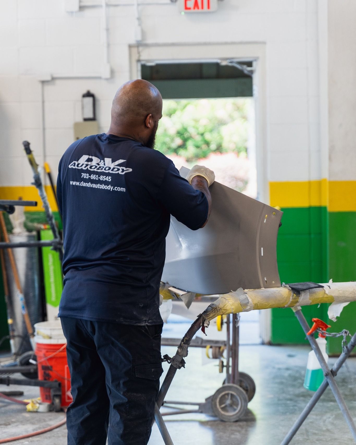 Technician Prepping Vehicle For Paintwork | D&V Autobody Overland