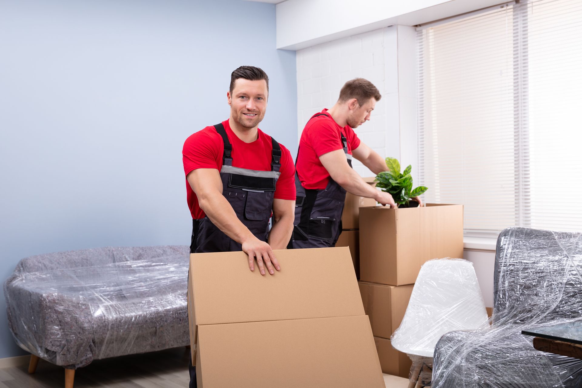 Movers Holding Boxes — Los Angeles, CA — Walters Transfer & Moving