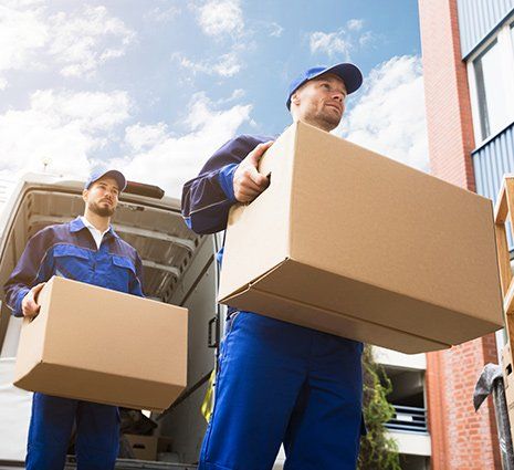 Movers Holding Boxes — Los Angeles, CA — Walters Transfer & Moving