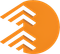 An orange circle with two white arrows in it