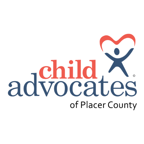 Child Advocates of Placer County logo: Red heart over a blue person, text 