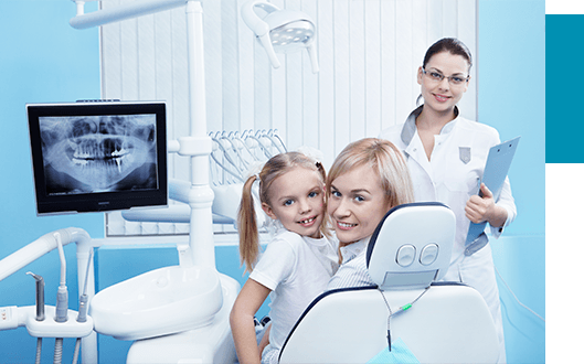 A y F Radiología Dental mujeres en consultorio dental