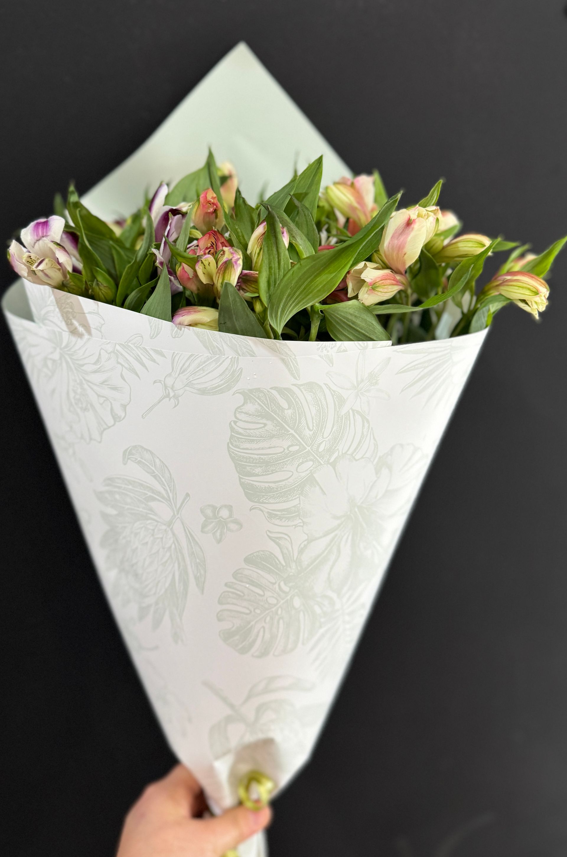 Bouquet of Flowers Wrapped in Light Green Paper — J'adore Flowers & Gifts Cairns in Edmonton, QLD