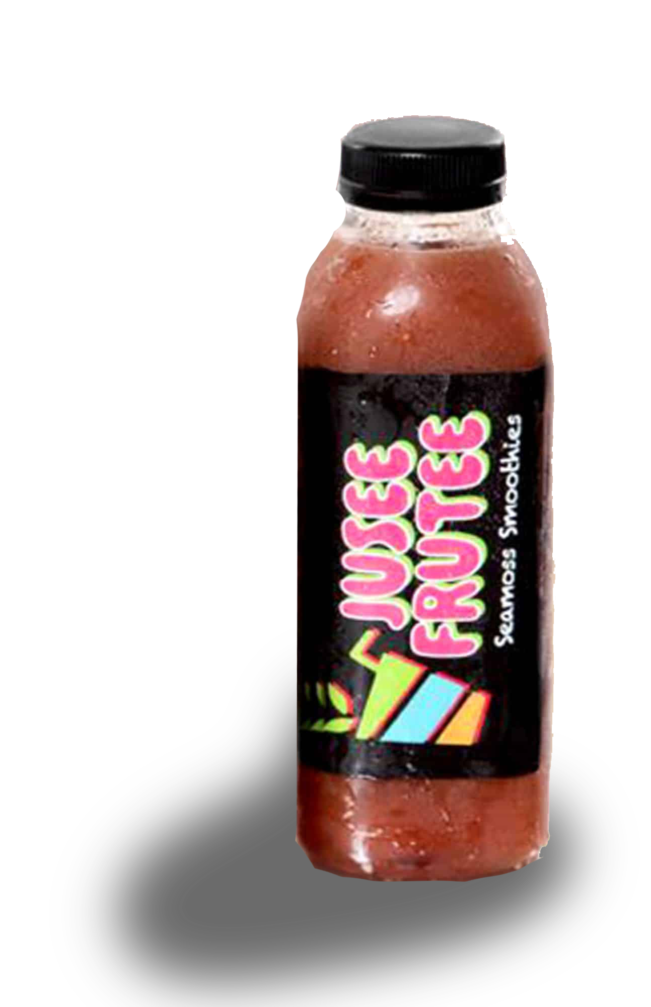 A bottle of juice fruits smoothies on a white background.