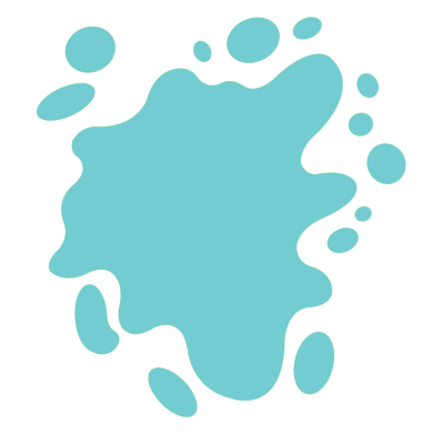 A blue stain with circles around it on a white background.