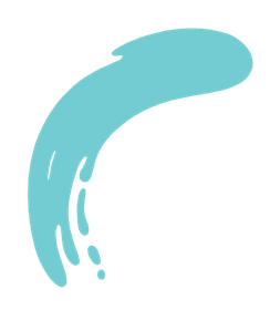 A blue splash of water on a white background.