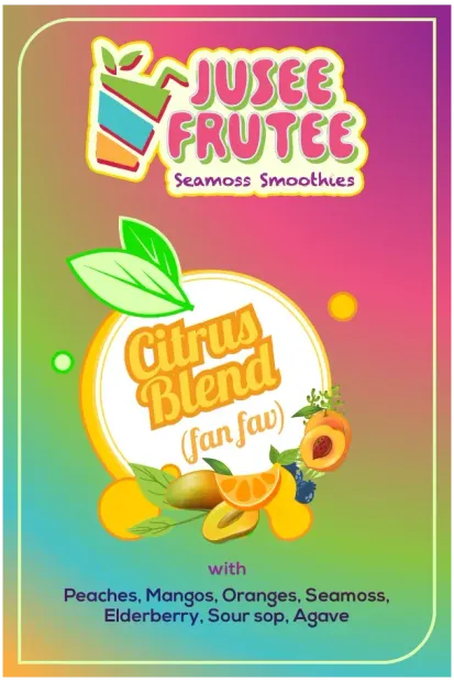 A juicee frutee seamless smoothies citrus blend