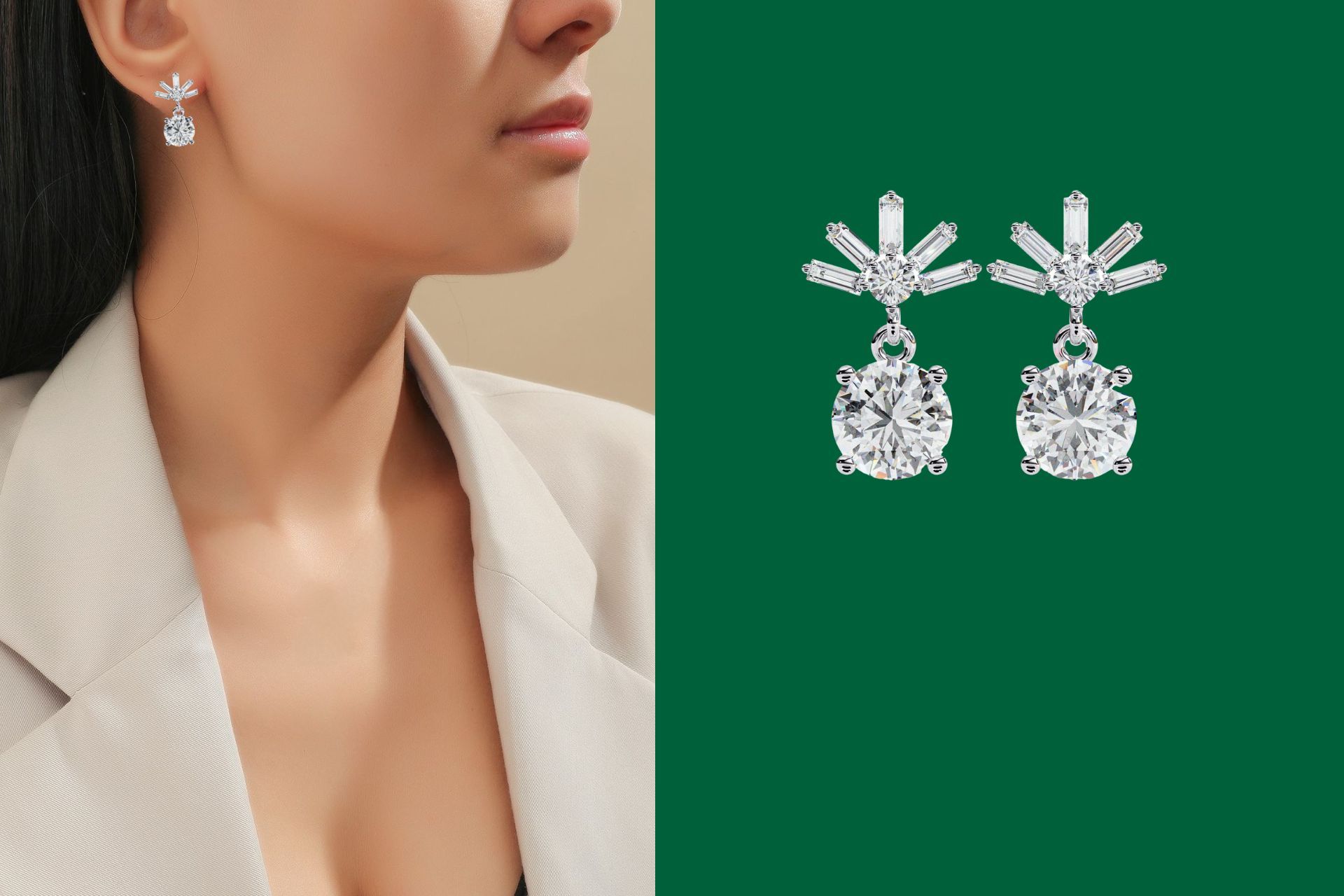 A pair of gold hoop earrings on a black surface