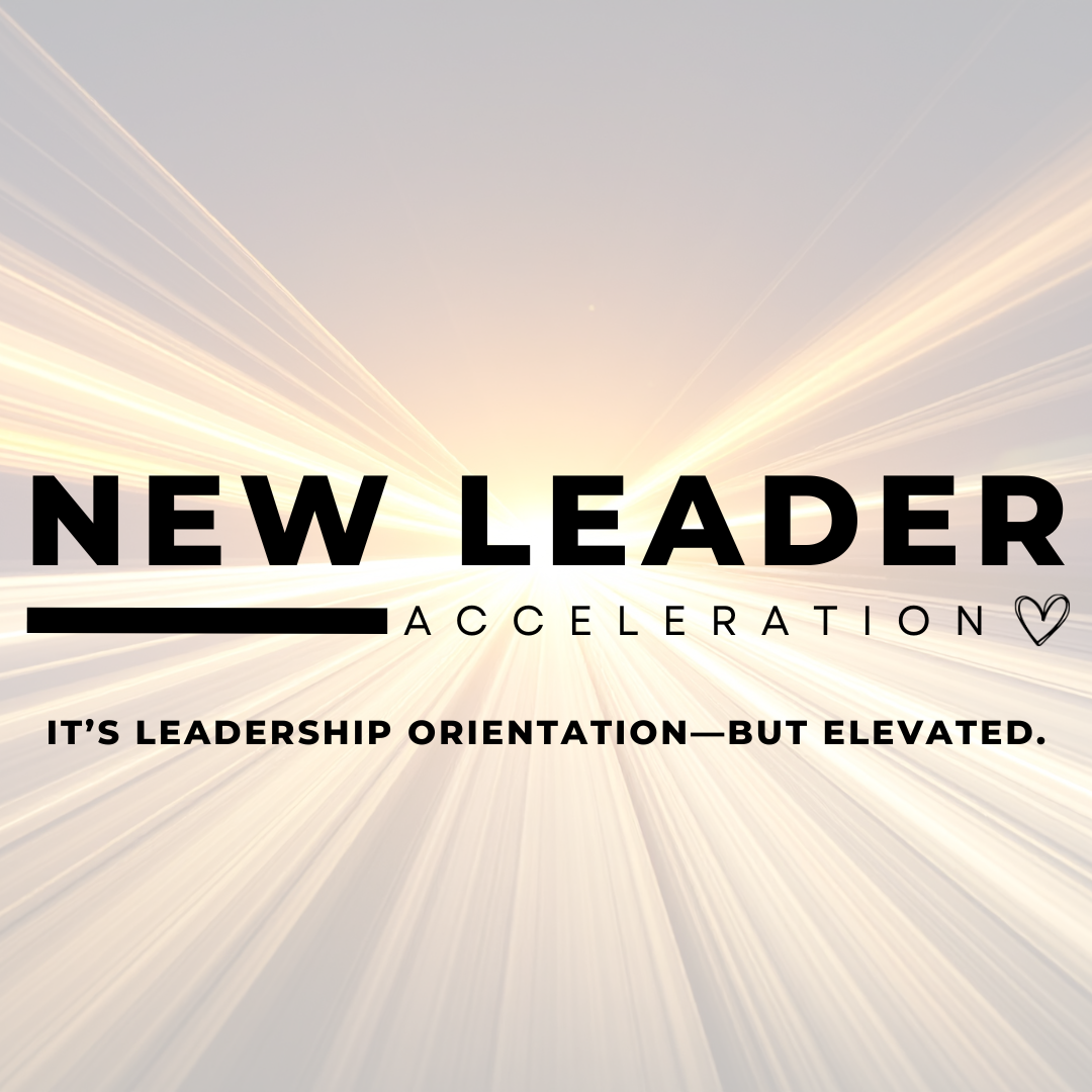 A logo for new leader accelerator with a bridge in the background