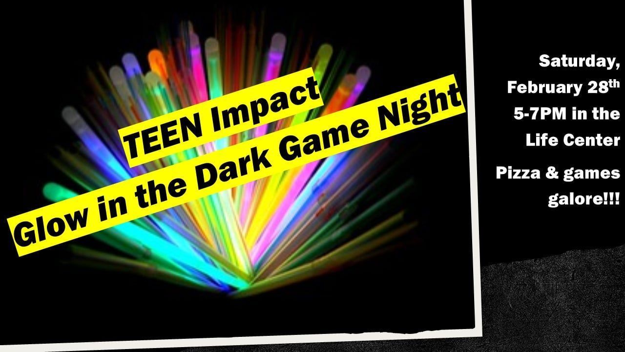flyer for glow in the dark activity for teens