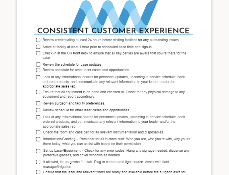 A resume for a consistent customer experience position