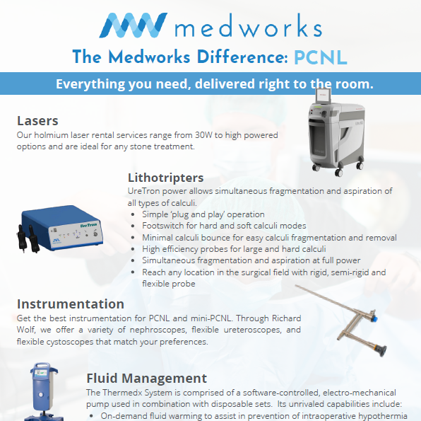 An advertisement for the medworks difference pcnl