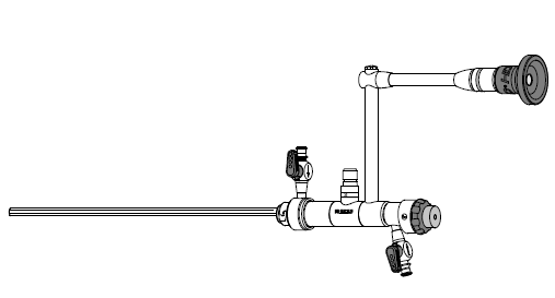 A black and white drawing of a pipe with a hose attached to it.