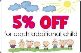 5% Off for Each Additional Child 5% Off for Each Additional Child