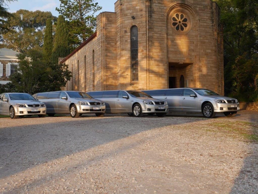 white wedding limousine