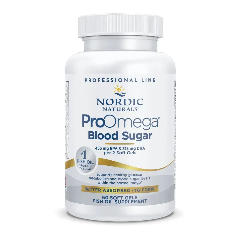 Nordic Naturals ProOmega Blood Sugar Unflavoured 455 mg EPA/315 mg DHA 200 µg Chromium/300 mg Alpha-Lipoic Acid 60 softgels