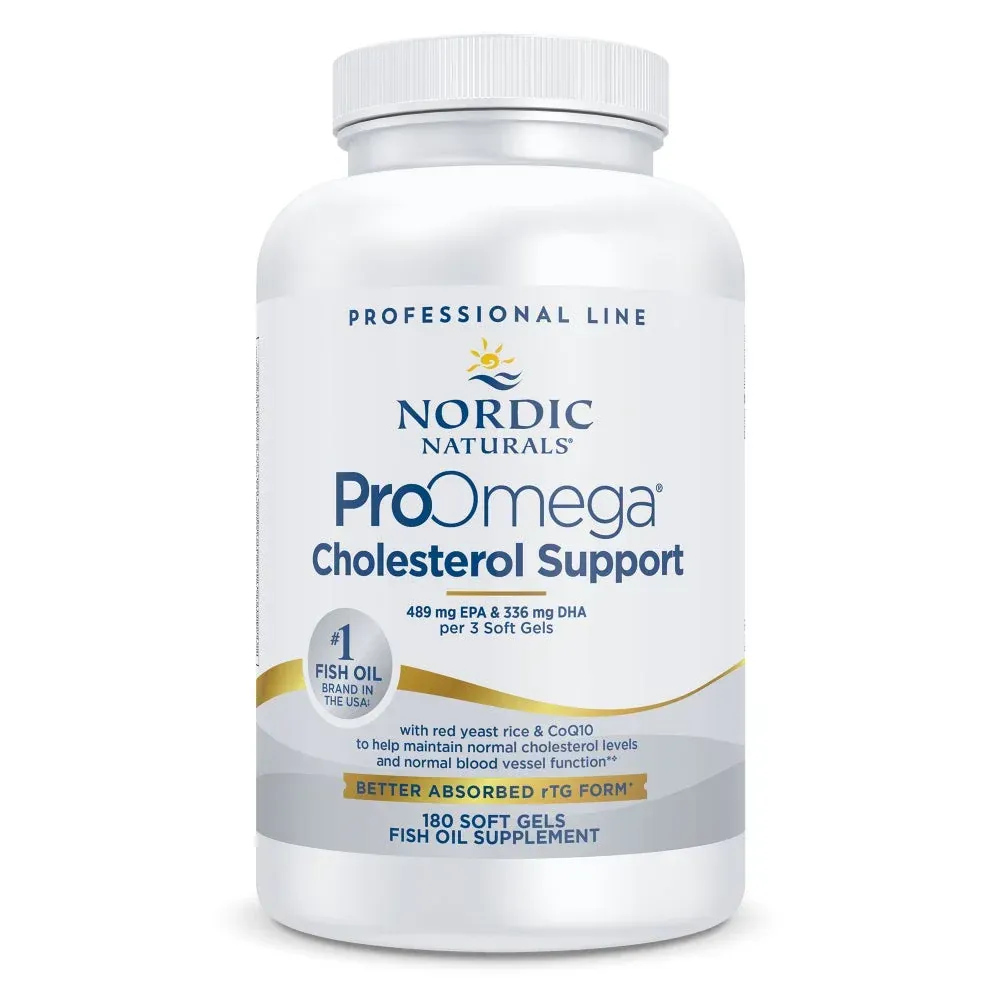 Nordic Naturals ProOmega Cholesterol Support Unflavoured 489 mg EPA/336 mg DHA/1800 mg Red Yeast Rice/30 mg CoQ10 Ubiquinone180 softgels
