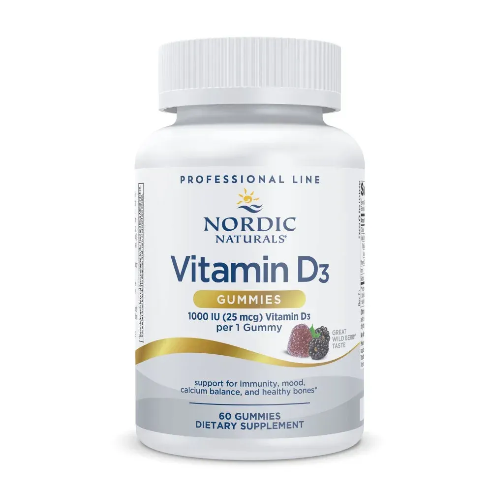 Nordic Naturals Vitamin D3 Gummies Wild Berry 1000 I.U. D3 60 gummies