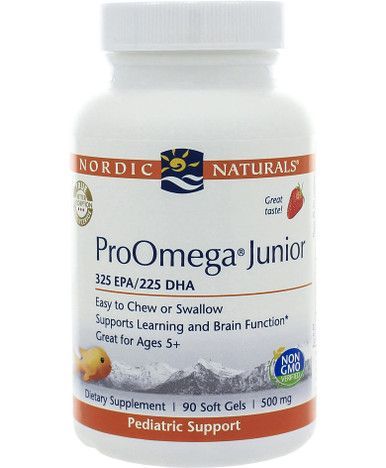 Nordic Naturals ProOmega Junior Strawberry
325 EPA/225 DHA
90 softgels