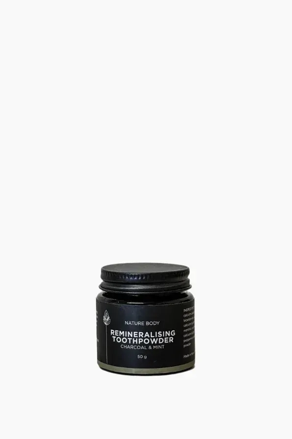 Nature Body Tooth Powder Charcoal Mint
 50g