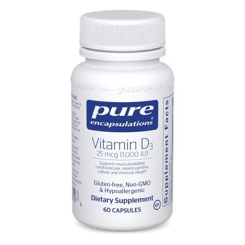 Pure Encapsulations Vitamin D3 25 mcg (1,000 IU)
60 caps