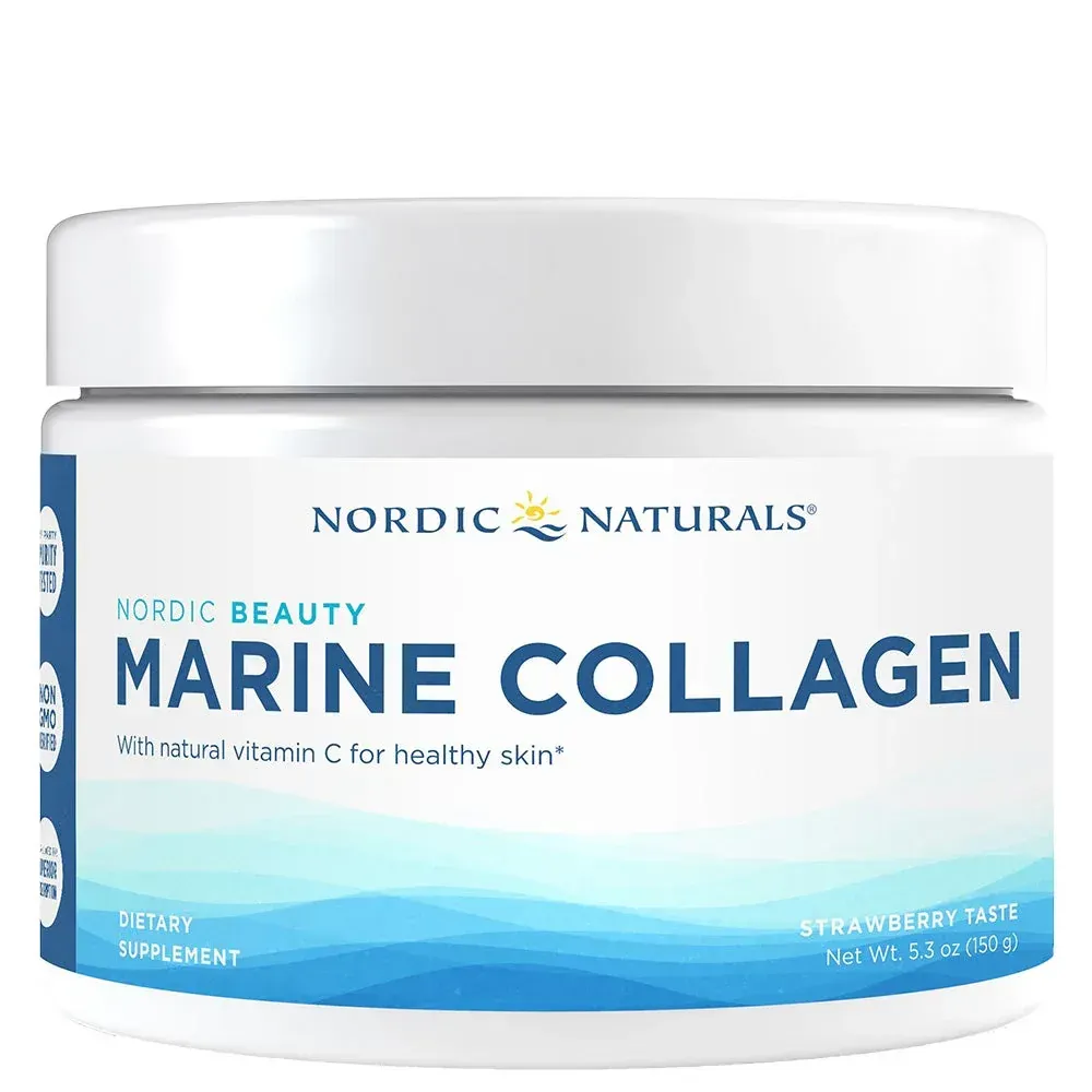Nordic Naturals Nordic Beauty Marine Collagen Strawberry 4200 mg Hydrolyzed Collagen Peptides + 45 mg Vitamin C150 g